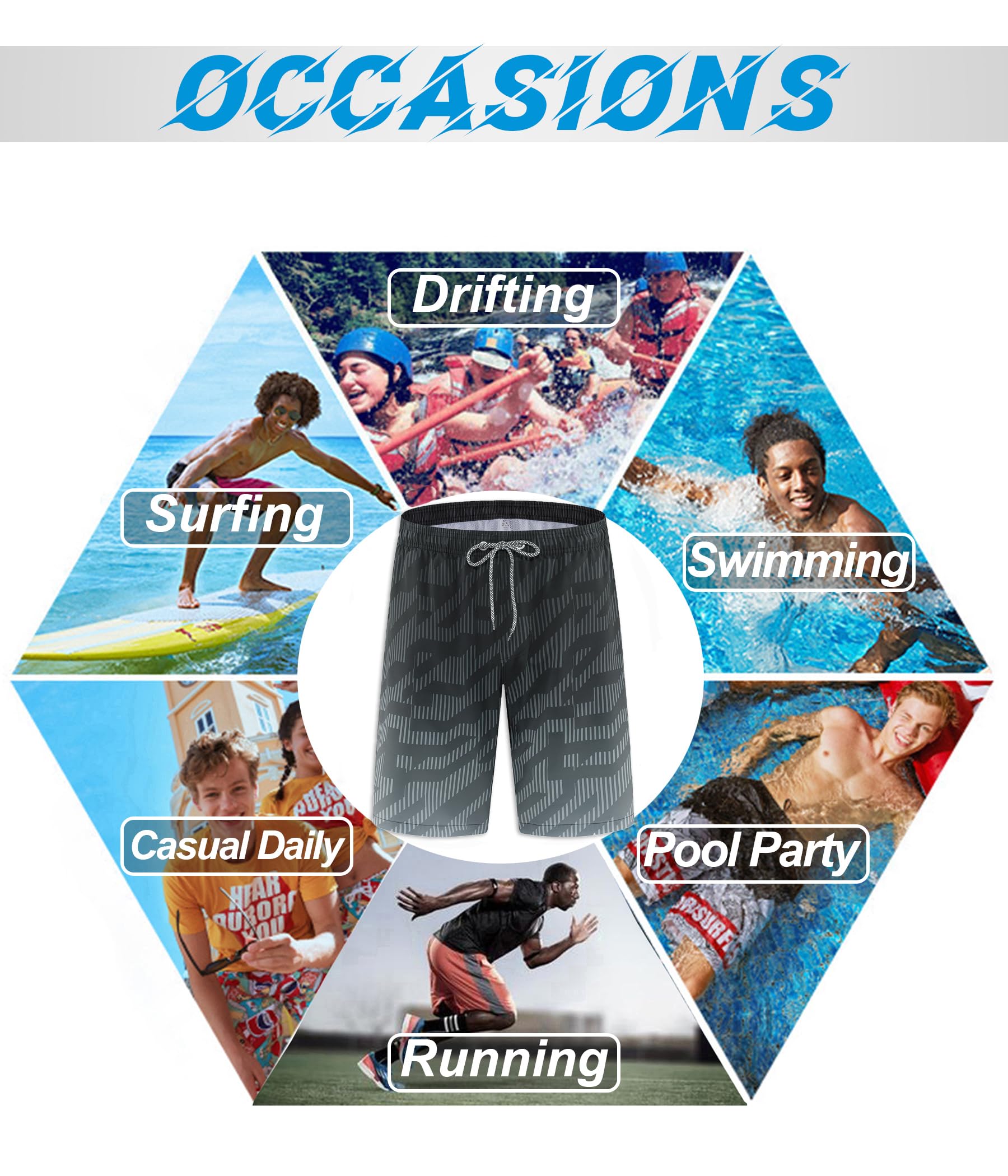 APTRO Costumi Pantaloncini da Bagno Uomo Mare Surf Piscina Stampa Hawaiana Estiva Grande Asciugatura Rapida con Fodera in Rete