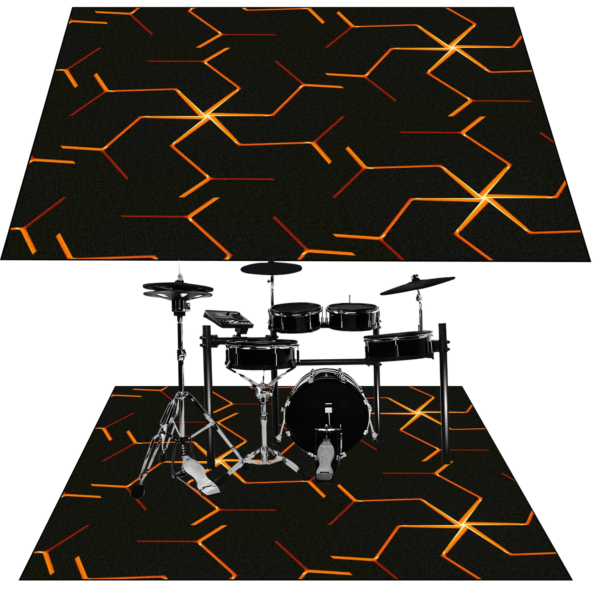 Drum Teppich Schlagzeug Teppich Schlagzeugteppich Schallschutz Akustik Teppich Schallschutzmatte Drum Rug Drum Matte Drumteppich rutschfeste Trommel Teppiche, Für Bass Drum Snare 200 x 160 cm