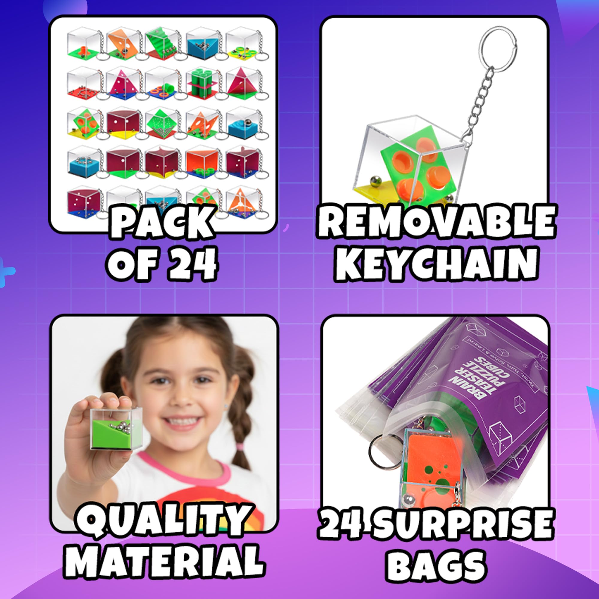 Amazon.com: Brain Teaser Puzzle Cubes Keychains (24-Pack) Mini