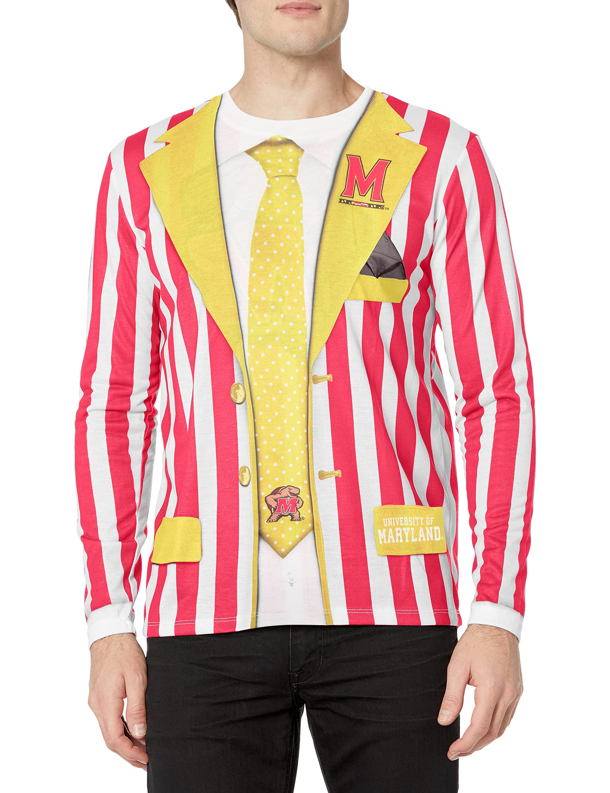 Faux RealMen's Big 10 Collegiate Long Sleeve Team Tee Shirt