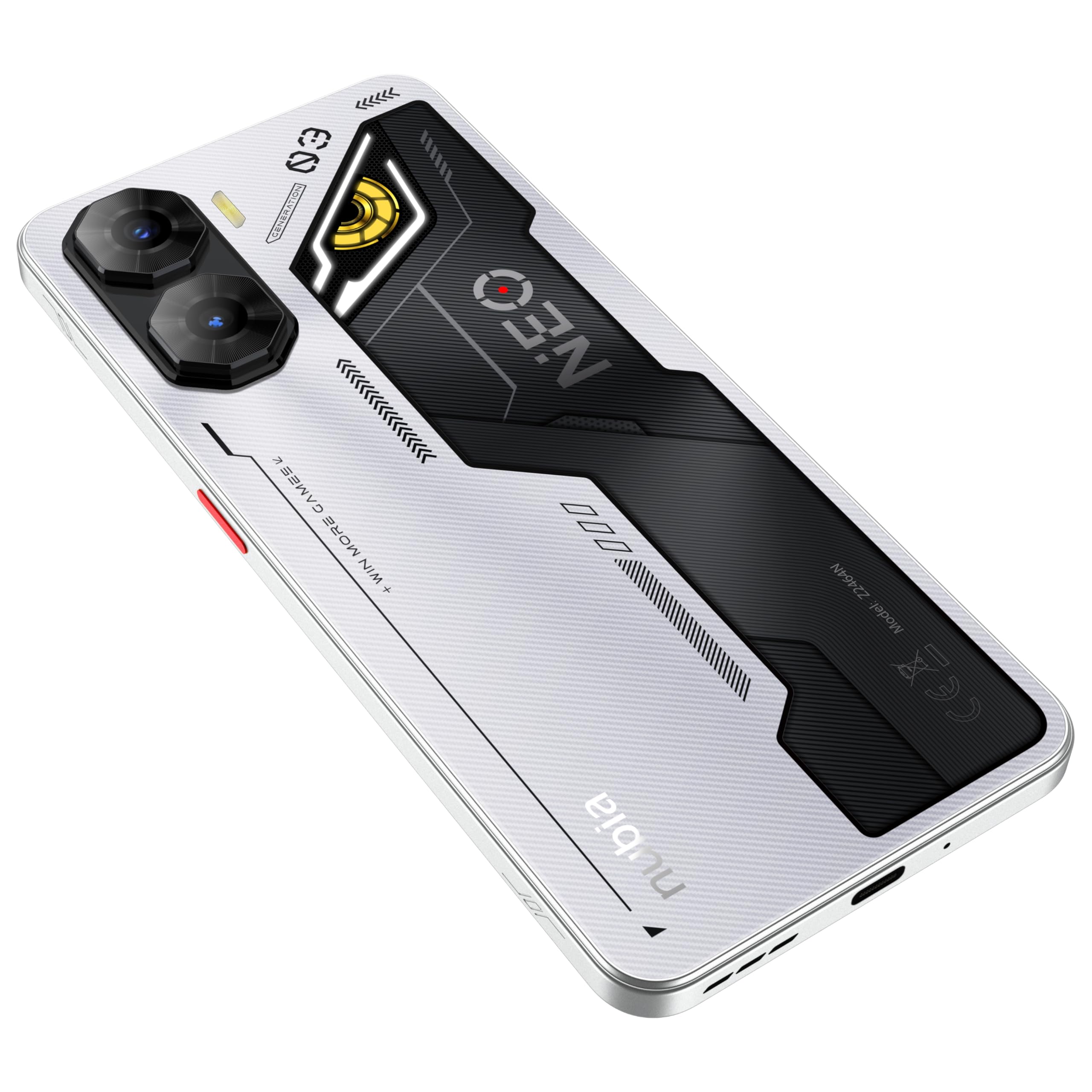 nubia Neo 3 5G Smartphone Gaming Android 15, 8+12GB RAM Dinamica + 256GB ROM, Display 6.8" FHD+ 120Hz, Camera 50MP, Dual SIM, NFC, Batteria 5230mAh, Alte Prestazioni, Cyber Silver