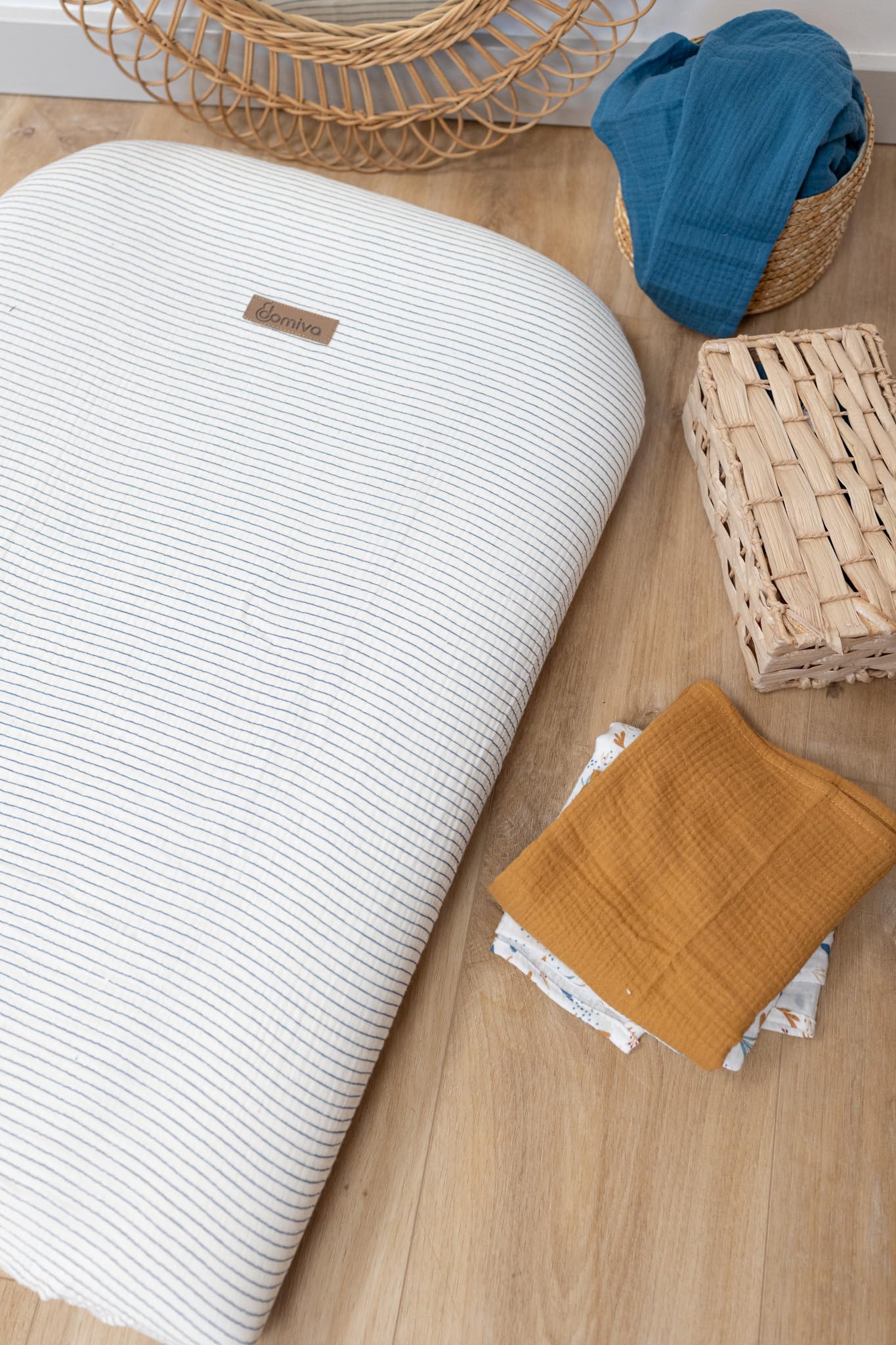 Domiva – Funda para cambiar pañales, 50 x 75 cm, rayas de gas de algodón