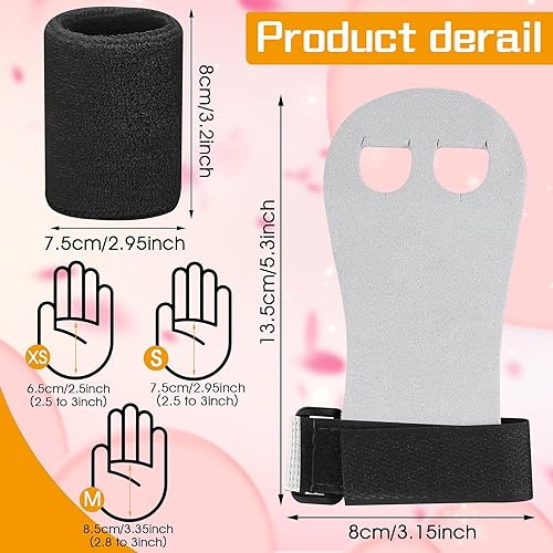 Miniatura 2 de Abeillo Juego de 2 muñequeras de gimnasia para niñas, jóvenes y niños, agarres de mano de gimnasia, barra de gimnasia, protección de palma y soporte