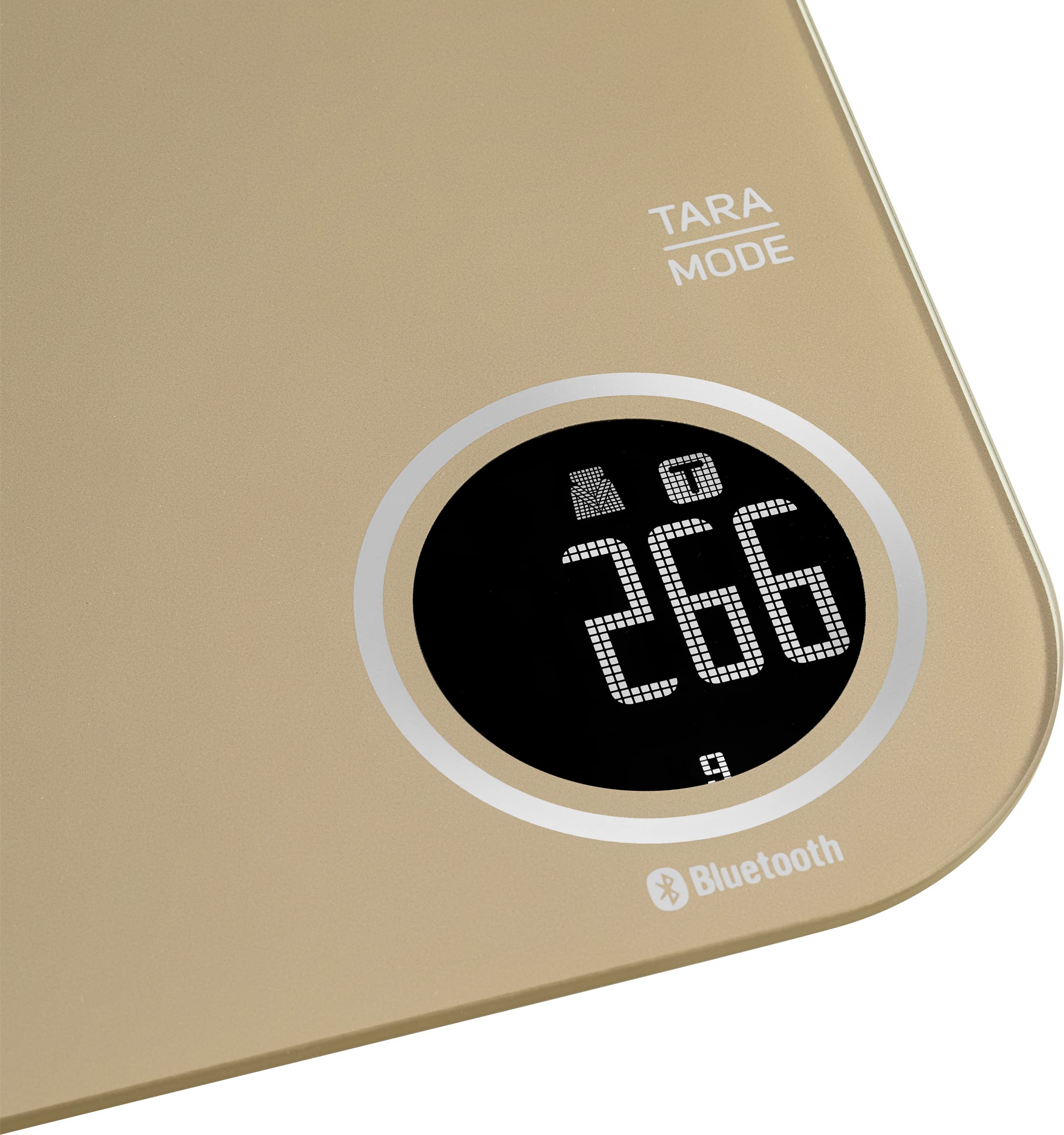 Sencor SKS707X elektronische Küchenwaage Lebensmittel Bluetooth Smart Hartglas Küchenwaage Professionelle digitale Küchenwaage LCD Display Präzision 0.1g (Champagner)