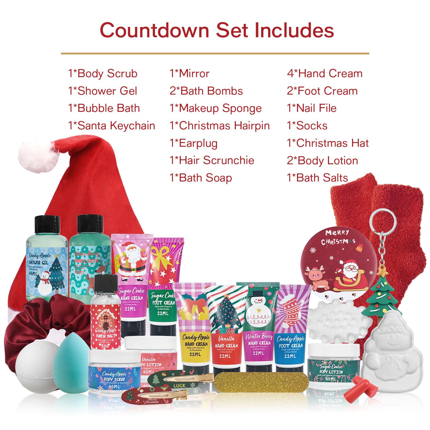 Beauty Advent Calendar 2025 for Adults Women & Teen Girls, 24 Days Bath and Body Christmas Gifts Sets for Her, Spa Gift Baskets for Women, Skincare Beauty Gifts Box Kit