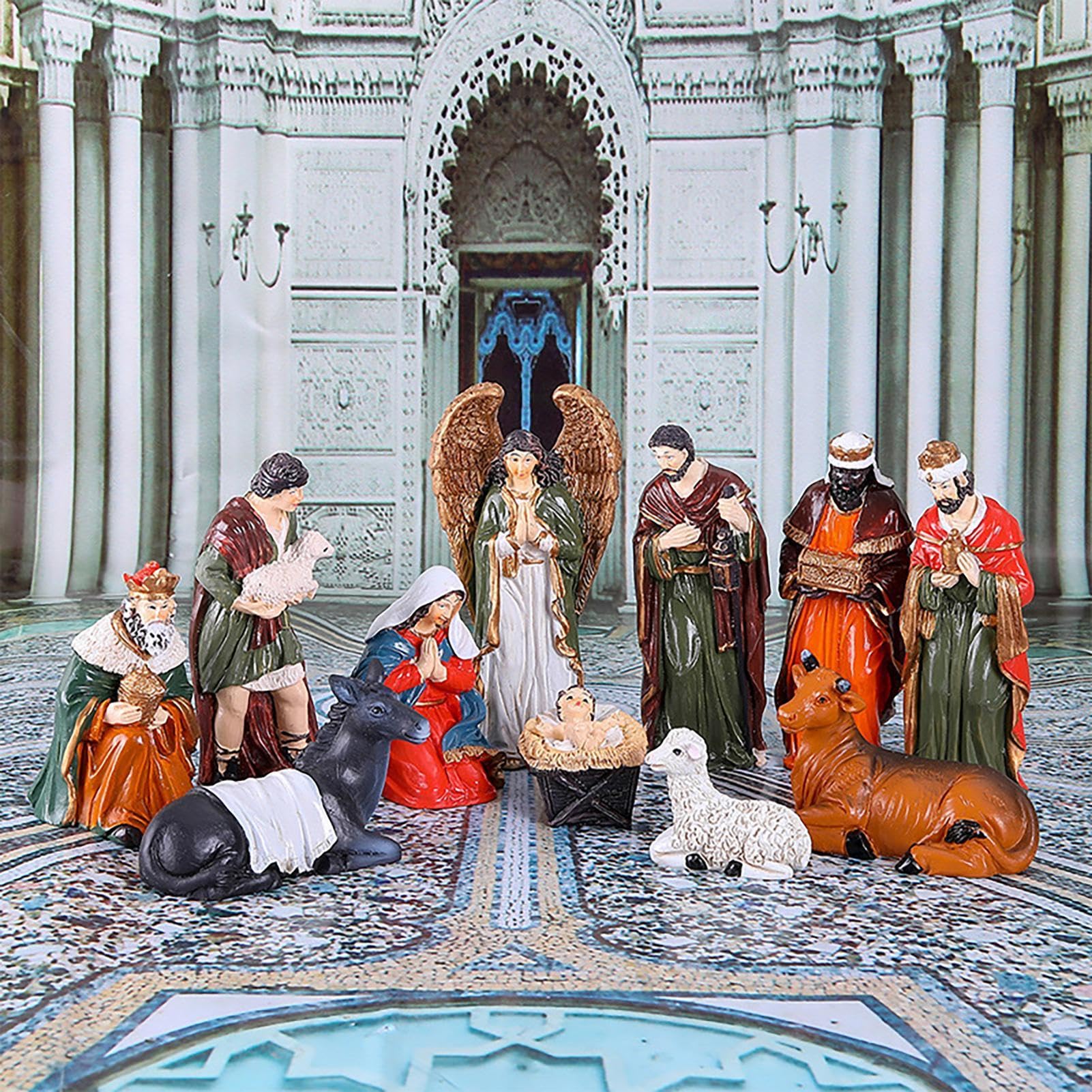 Générique Crèche De Noël,Figurines Jésus Décoration Bureau Scène