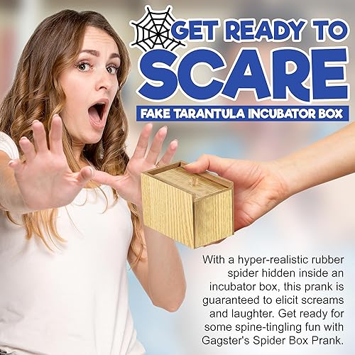 Miniatura 2 de Gagster Incubadora de tarántula falsa de broma de Spider Box - Divertidos juguetes prácticos de broma - Araña de goma sorpresa de truco y susto -