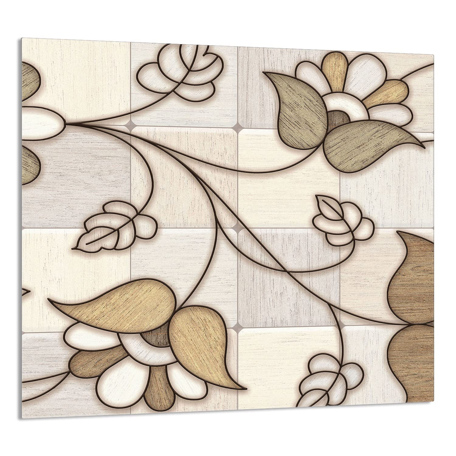 Szklany panel ochronny do kuchni Lacobel, szklana płyta ochronna na kuchenkę, 65x60 cm, szklana deska do krojenia, ochrona przed rozpryskiwaniem, uniwersalna, MOZAIKA