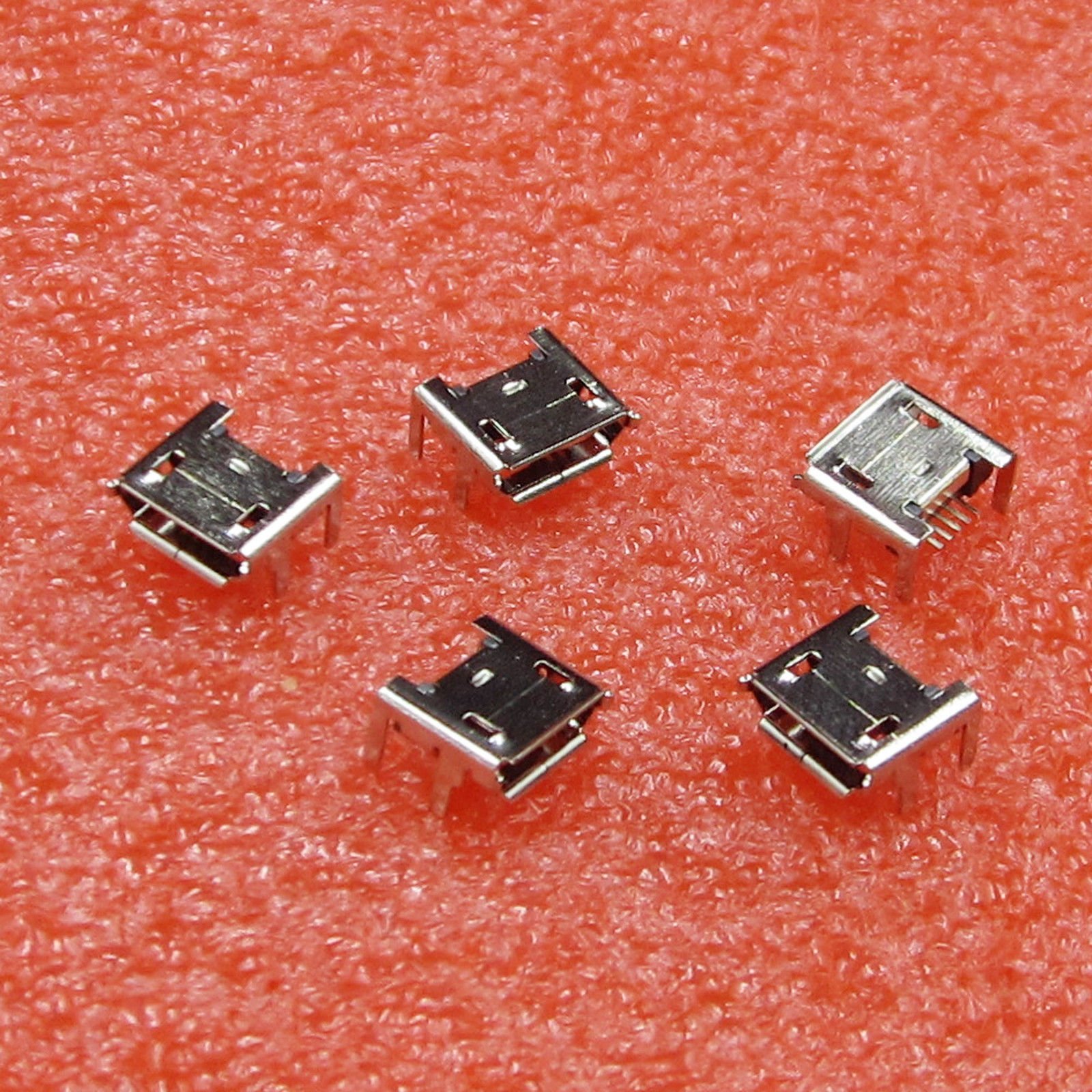 Generic 50Pcs Micro USB Type B Female Socket 4 Vertical Legs fixed Solder Connectors New
