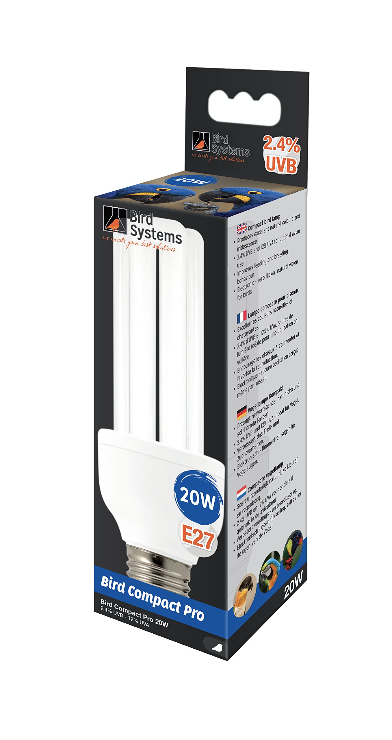 Aquarium Systems 317000 Bird Compact Lamp Pro - 2.4% UVB, 20 W