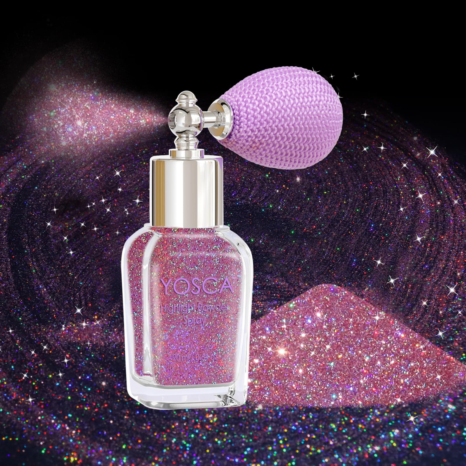 Yosca Body Glitter Spray, 30ML Holographic Purple Loose Body Shimmer Powder