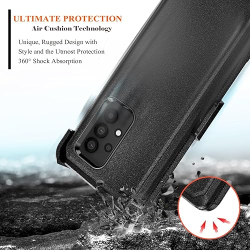 Miniatura 2 de NZND Funda para Samsung Galaxy A53 5G con protector de pantalla de vidrio templado (cobertura máxima), funda de clip para cinturón con soporte