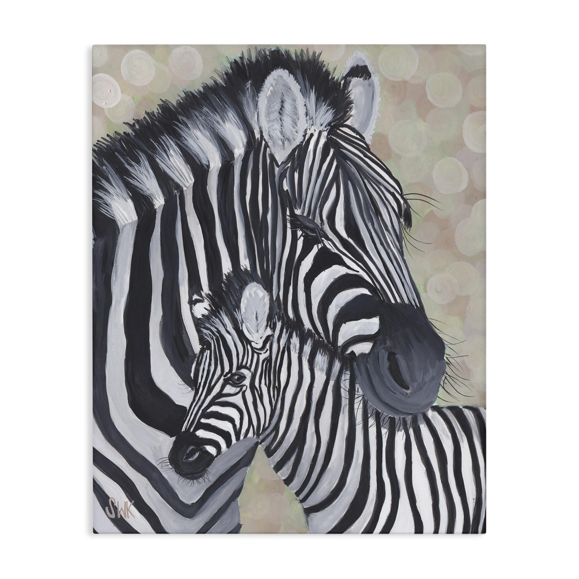 Stupell Industries Unframed 'Mama Zebra & Her Foal'| Canvas Art