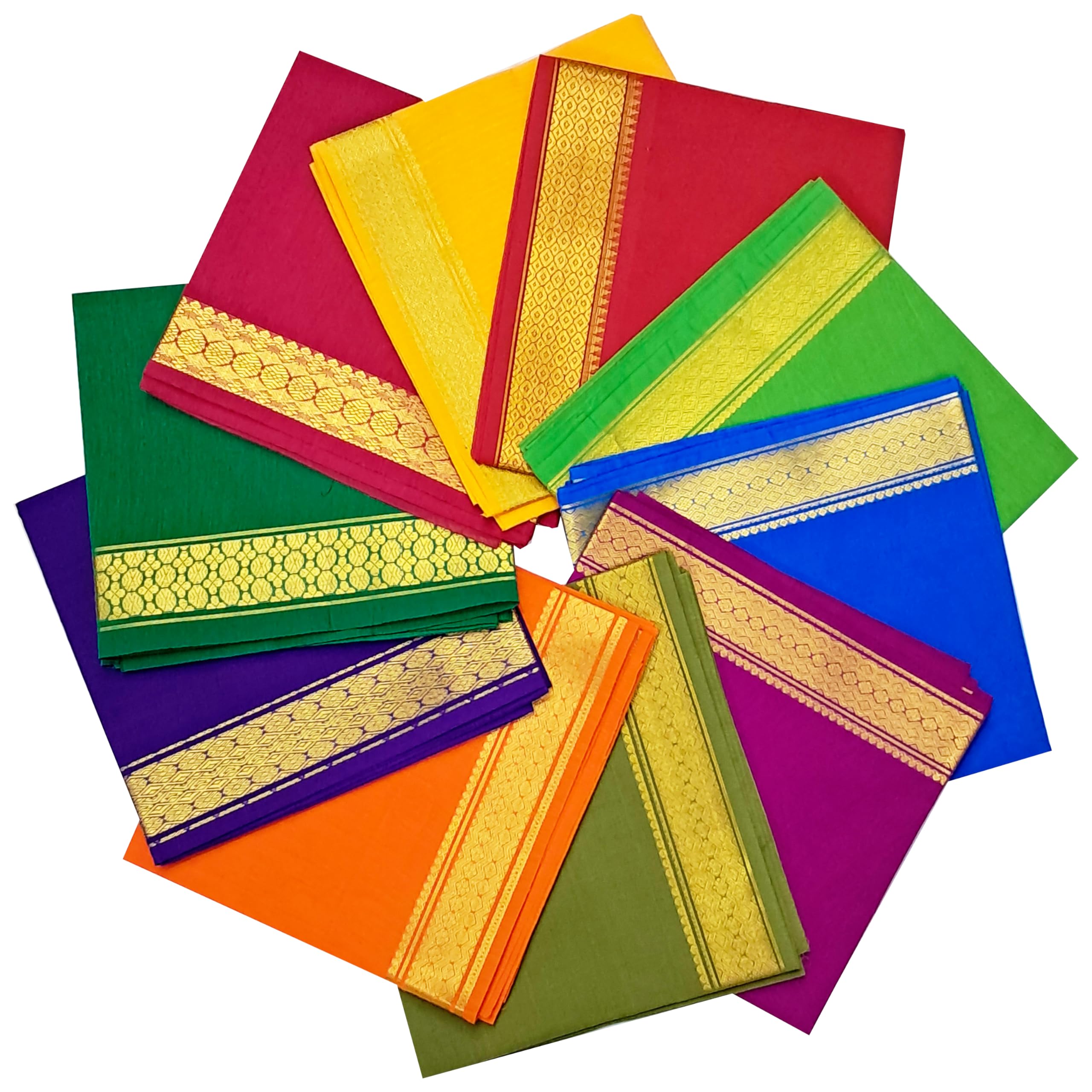 Border Blouse Piece Material for Women 1 meter each Wedding,Navratri, Durga Puja, Oti Bharan, Ugadi, Vastradanam Unstitched Jari Border Cotton Blouse Piece for gift-image-33