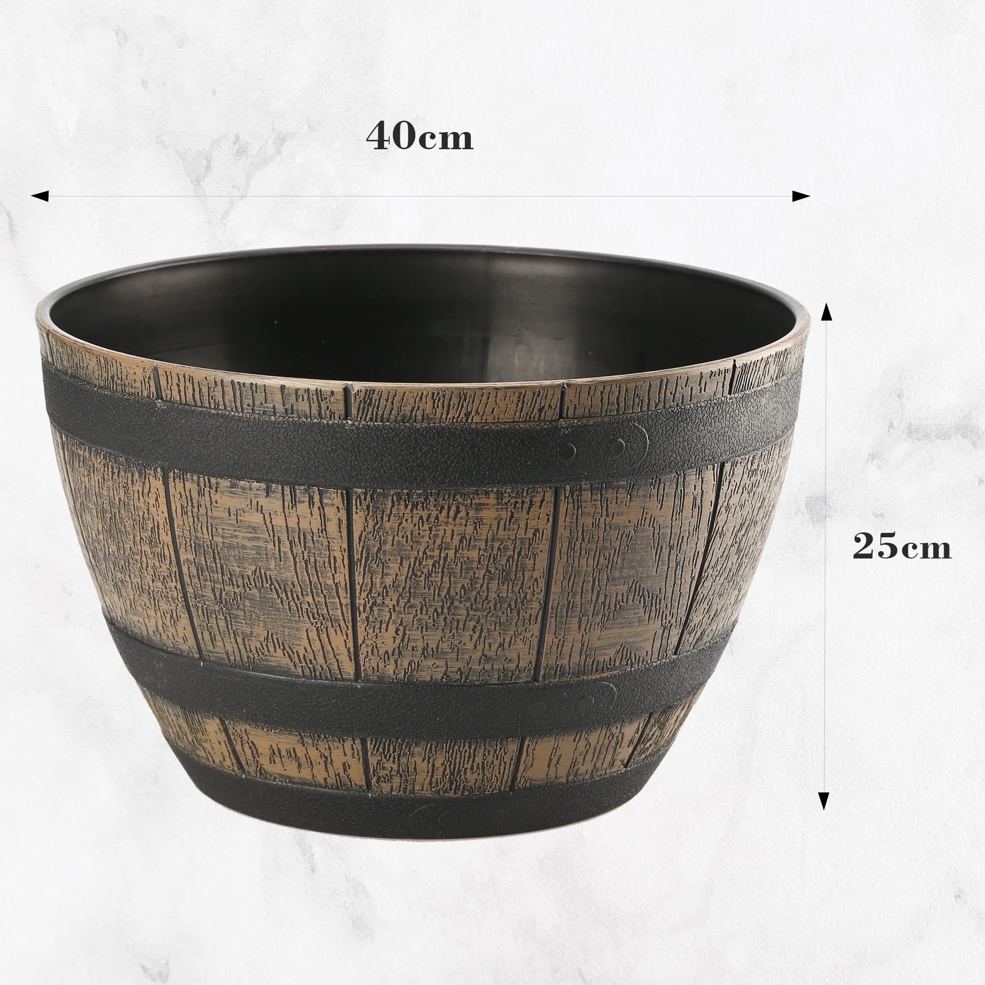 VERDENIA Blumentopf Aus Kunststoff – Quadratisch, 31 Cm, Dunkelbraun, Mit Ablaufloch, Für Innen & Außen, Dekorativ & Witterungsbeständig