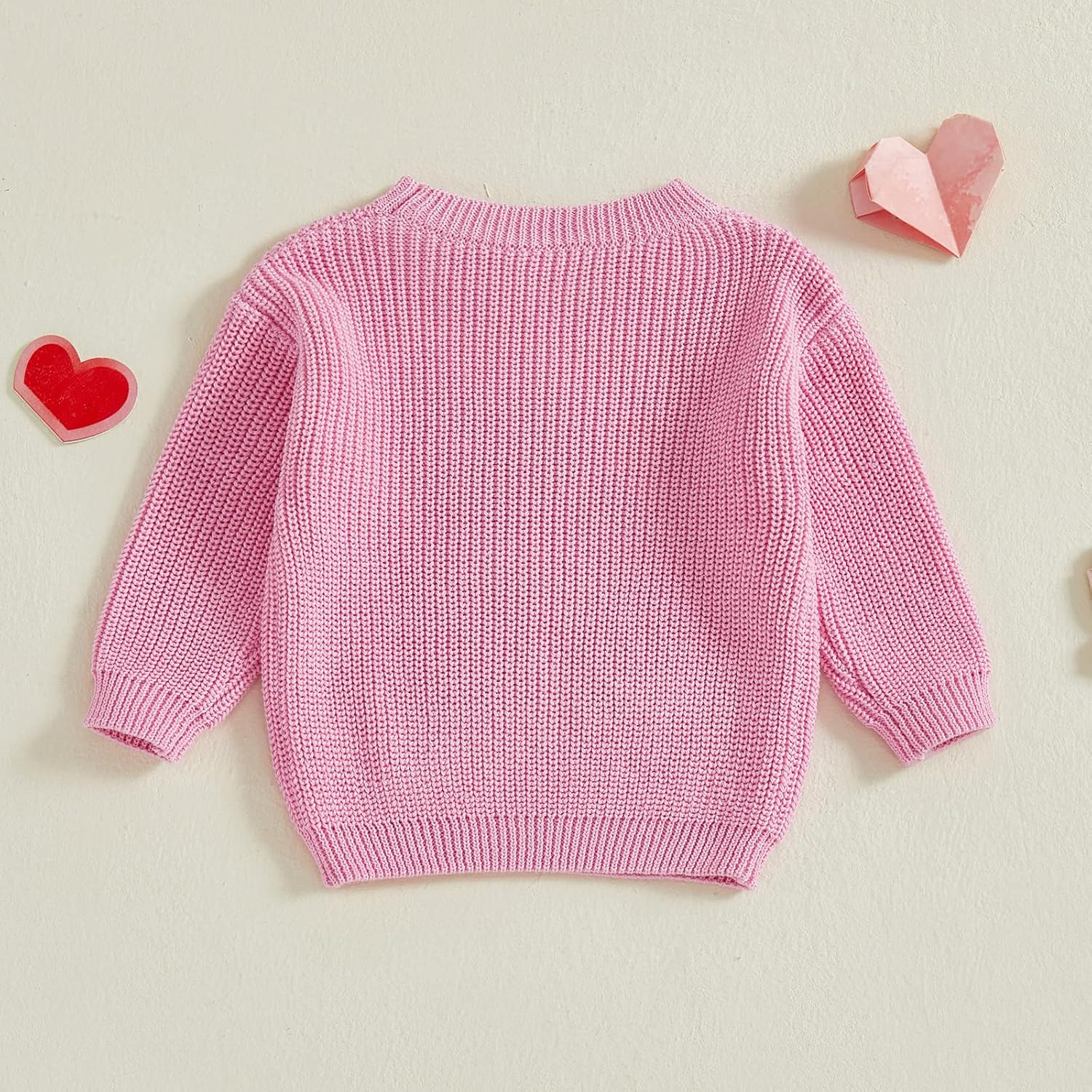 Toddler Baby Girl Boy Sweaters Love Heart Embroidery Knit Oversize Sweater Sweatshirt Outerwear Valentines Clothes - Image 6