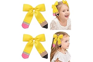 Yellow Hair Bows for Girls, Dazzling Duo for Perfect Hair Flair