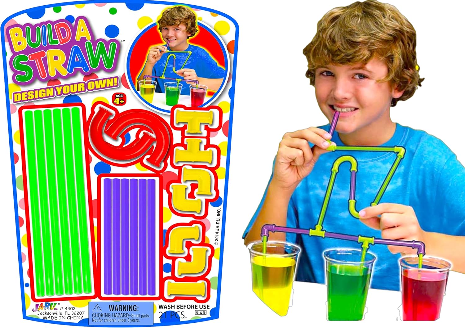 JARU DIY Drinking Straws (1 Pack) Crazy Long Reusable