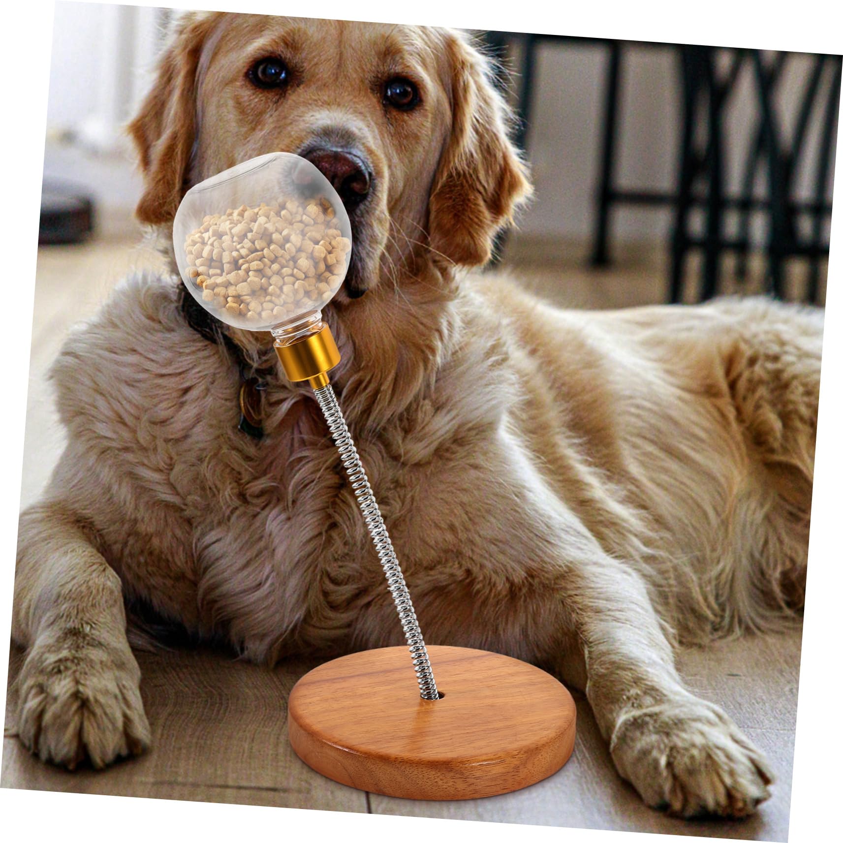 COLLBATH Distributeur De Friandises pour Chiens Jouet Interactif pour Animaux De Compagnie pour Les Jouets Dennui pour Chiens Solide Et Robuste en Bois