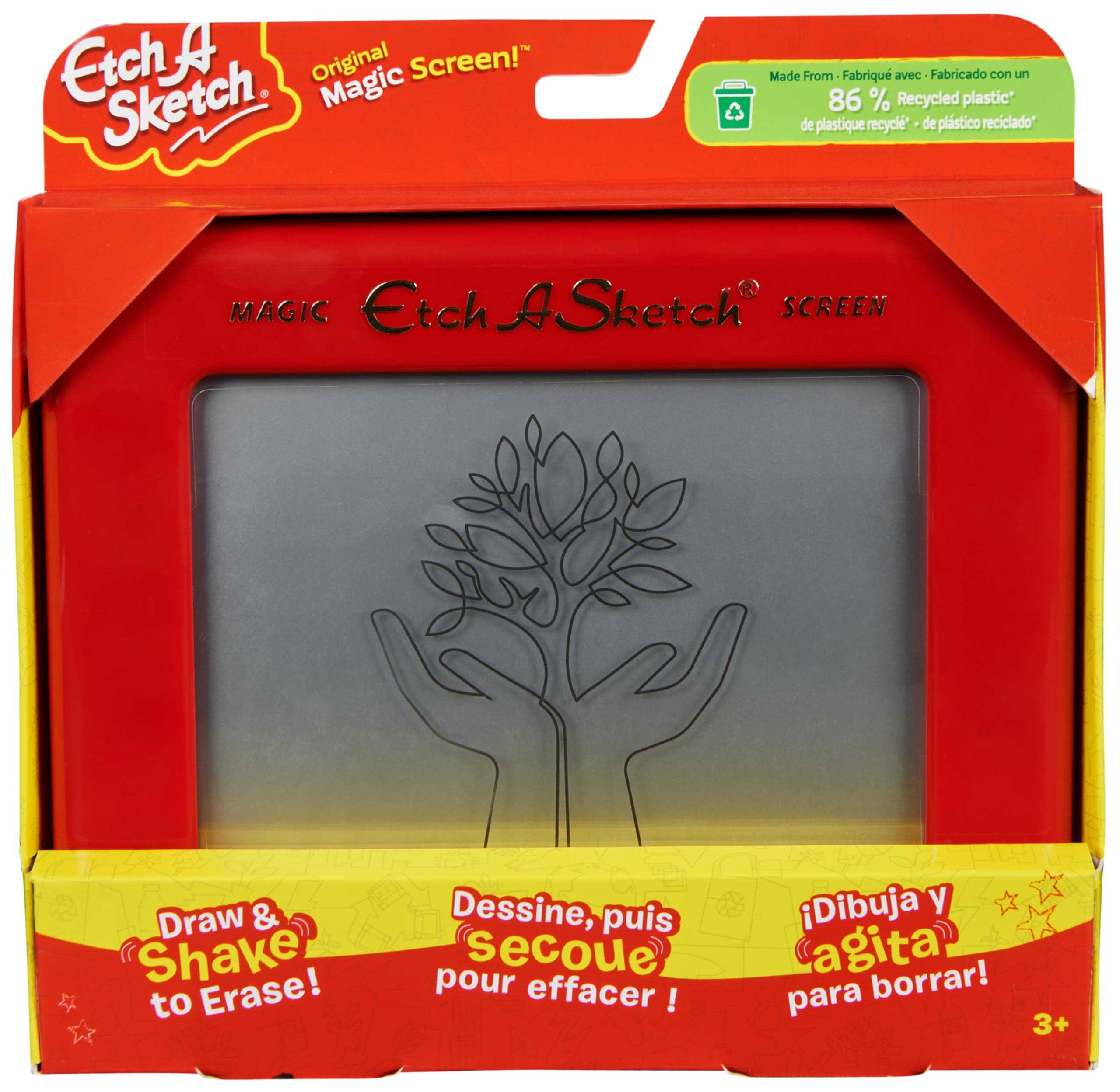 ETCH A SKETCH - ORIGINAL MAGIC SCREEN - PIZARRA MAGNETICA INFANTIL - con 86% de Plástico Reciclado - Juegos de Creatividad Comprometidos con el Medio Ambiente - 6066719 - Juguetes Niños 3 Años +