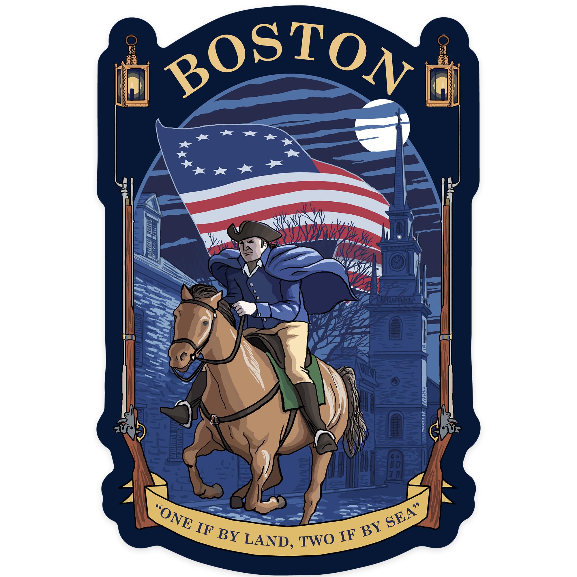 Boston Massachusetts Die Cut Decal Waterproof Rustic Boston ...