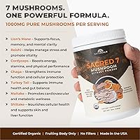 Vista 21 de Naturealm Polvo de hongo de melena de león – Apoyo cerebral orgánico para la claridad mental de la memoria de enfoque – Función cognitiva sin OMG