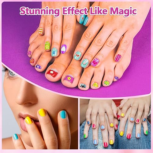 Miniatura 6 de 8-Count Nail Art Pen Set for Kids, Non-Toxic Nail Polish & Glitter with Doodle Tip, Nail Art Kit for Girls 7-12, Birthday for 8-12, Toys for 10 Year