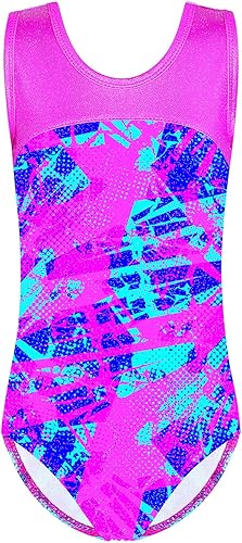 Miniatura 2 de TFJH E Leotardos de gimnasia para niñas, ropa de ballet para práctica, espalda cruzada, de una pieza, 3-12 años