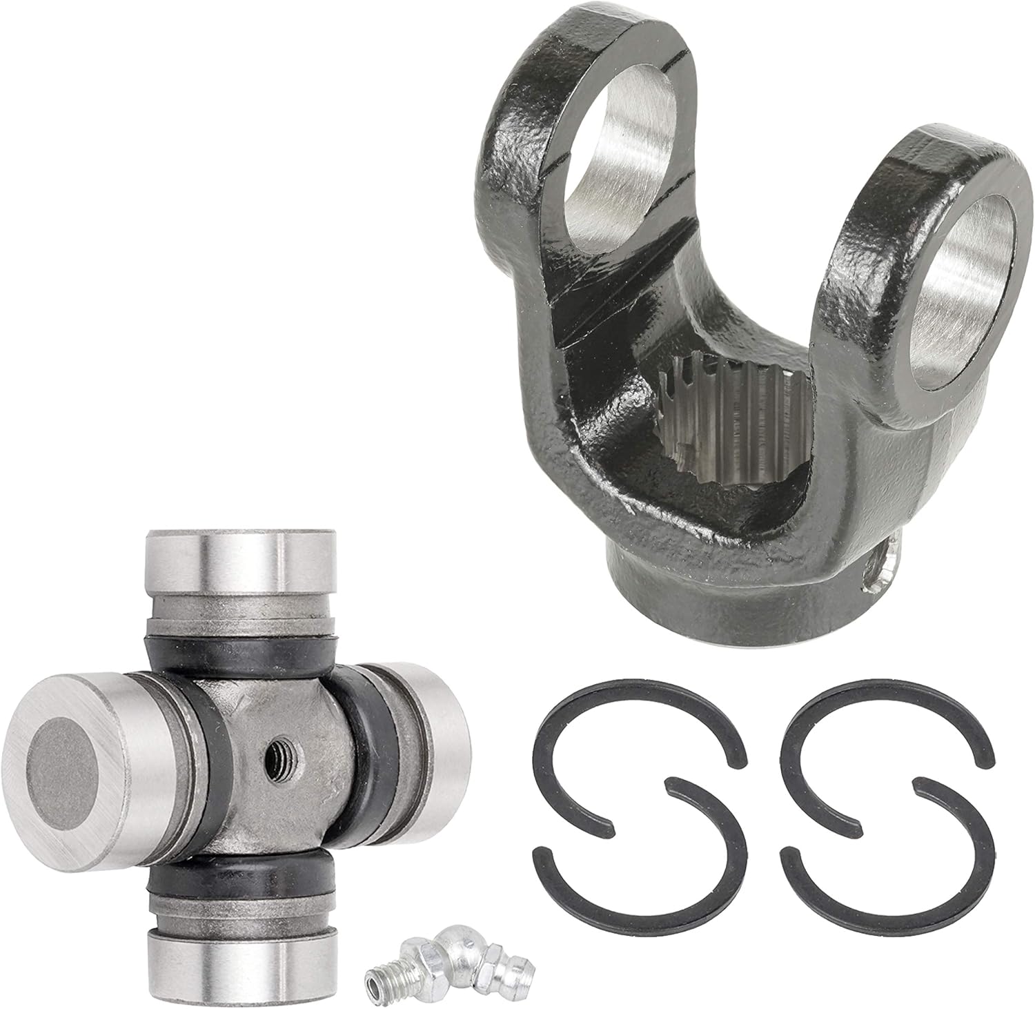 Caltric Front Drive Shaft Yoke with Ujoint compatible with