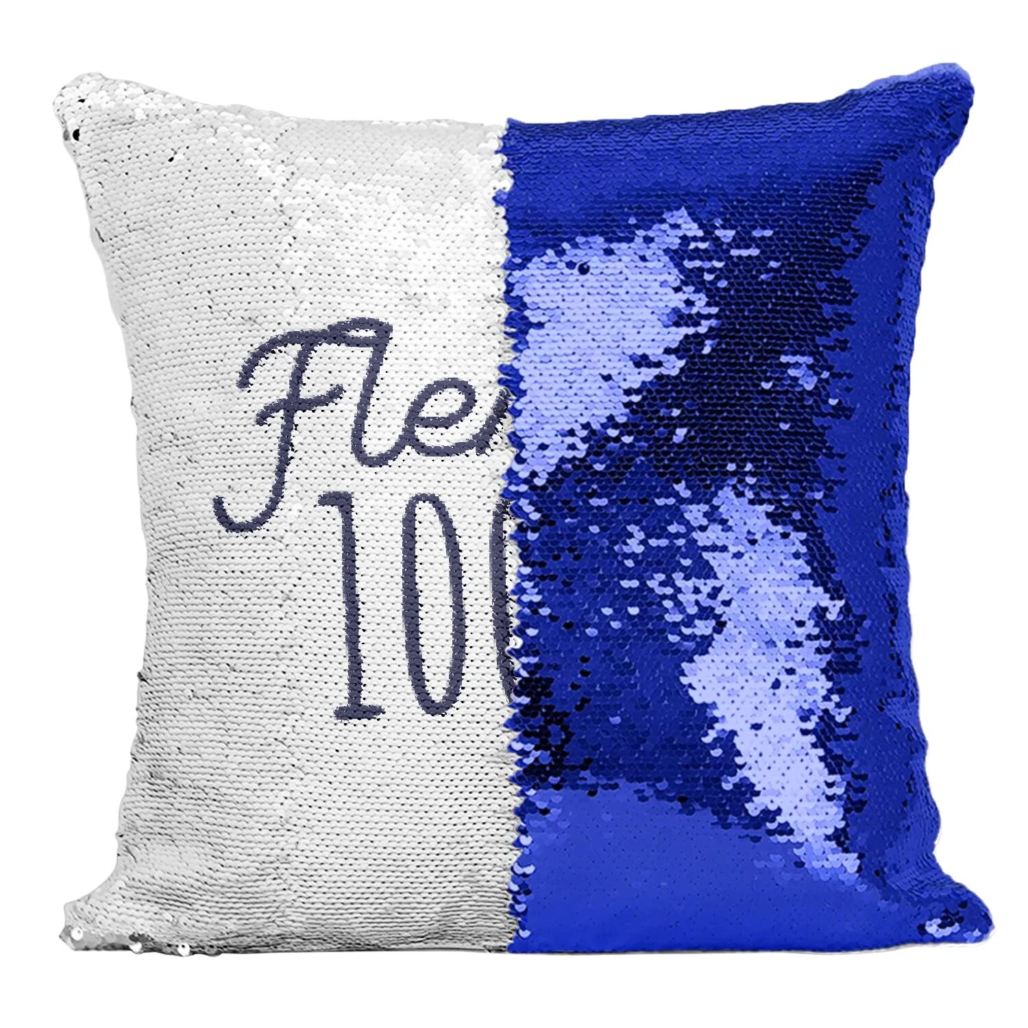 Coussin Sequin Paillettes Bleu Flemme 100% Chill Relax
