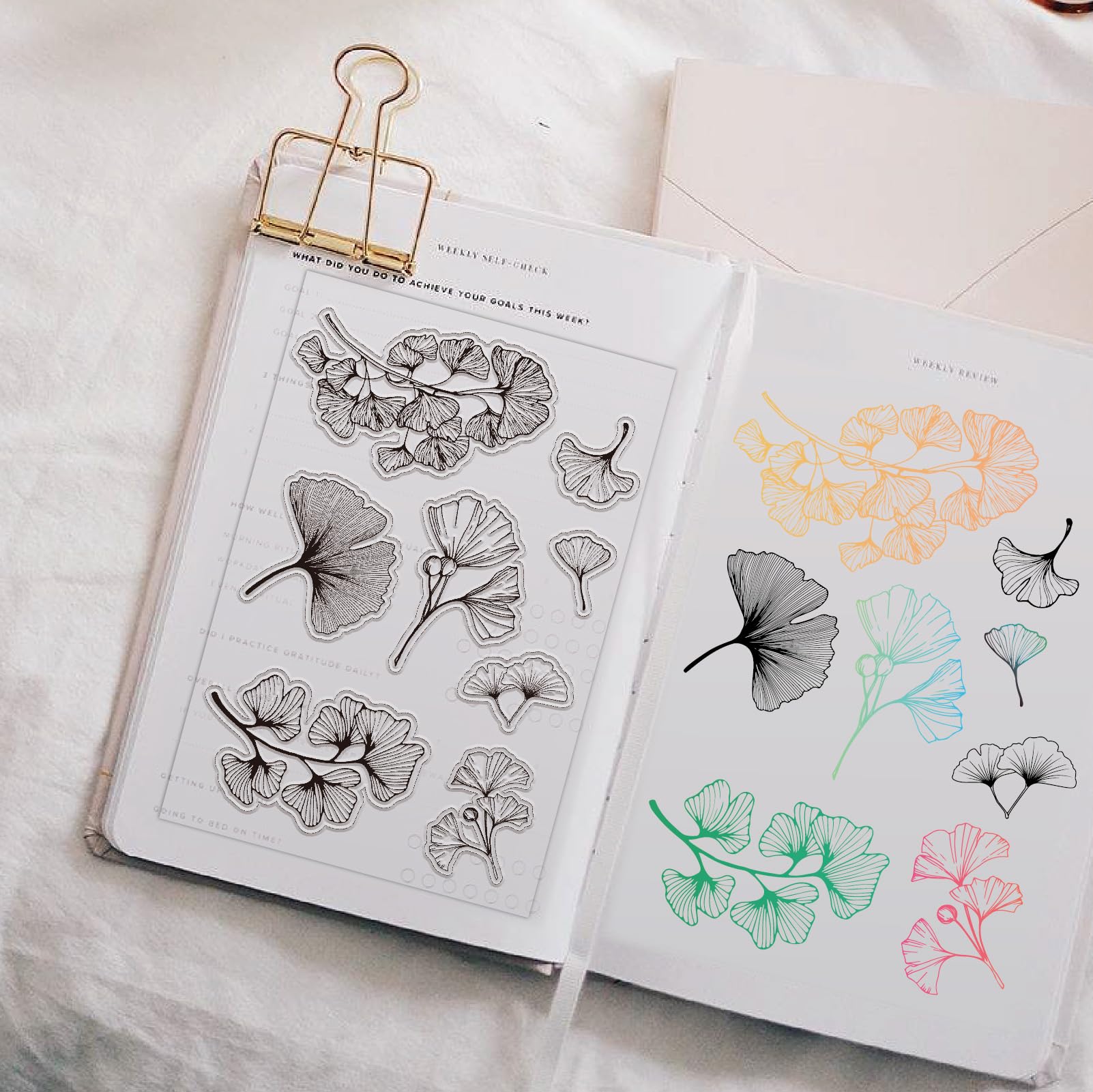 CRASPIRE Leaves Clear Rubber Stamps Ginkgo Leaves Spring Autumn Plant Transparent Postmark Silicone Seals Stamp DIY Scrapbooking Paper Craft Cards Making Photo Album Decorative - Image 4