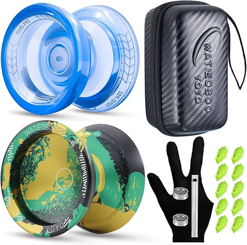 Miniatura 8 de 2 Piezas Juego de Yo-Yo WATIEOBOO P02 y W21 Yoyo Profesional de Metal, Modo Dual (Responsible y No Responsable) Yo-Yo Profesional YoYo para
