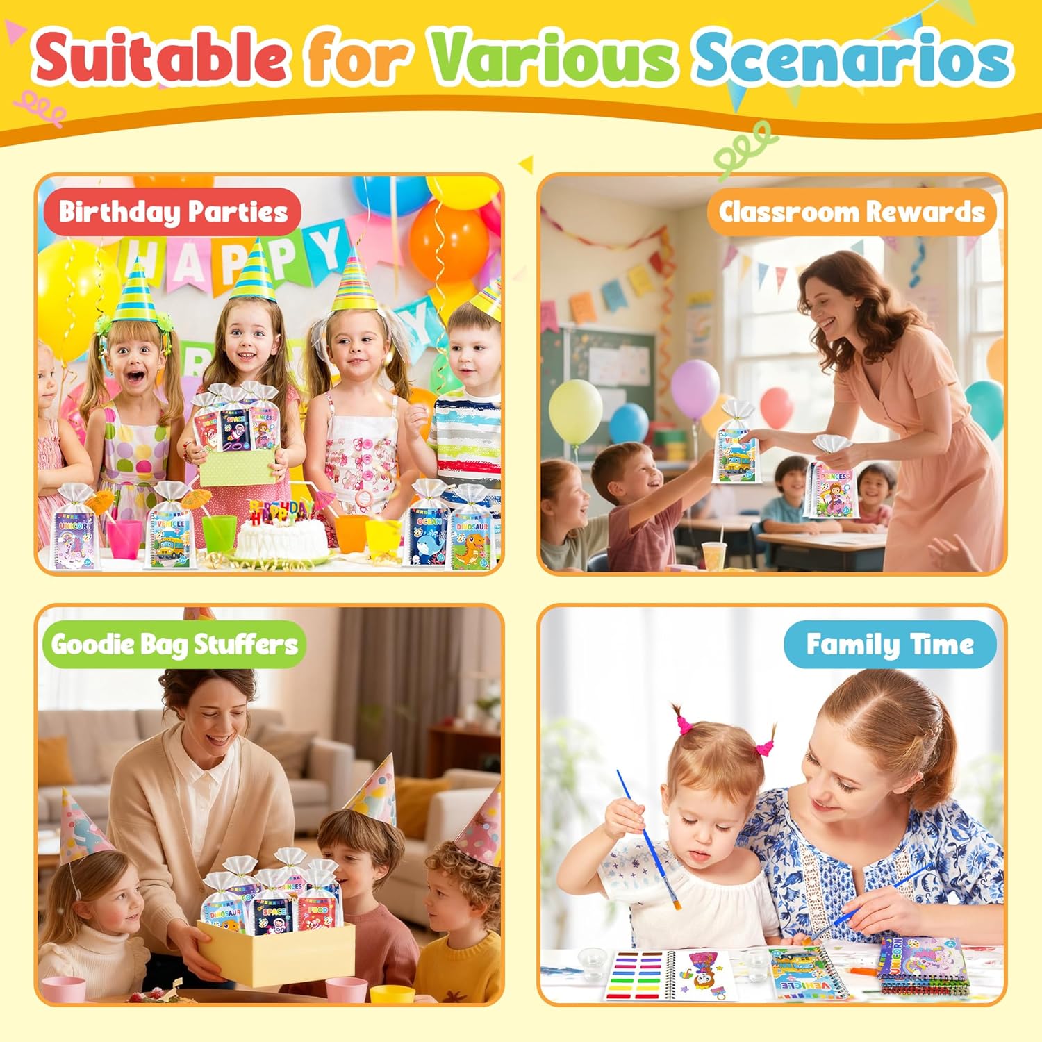 24 Water Coloring Books Party Favors: Bulk Mini Kids Birthday Favor, Goodie Bag Stuffers, Art & Crafts Classroom Prizes, Paint Activities School Toys, Halloween & Christmas Return Gifts for Ages 4-8 - Image 7