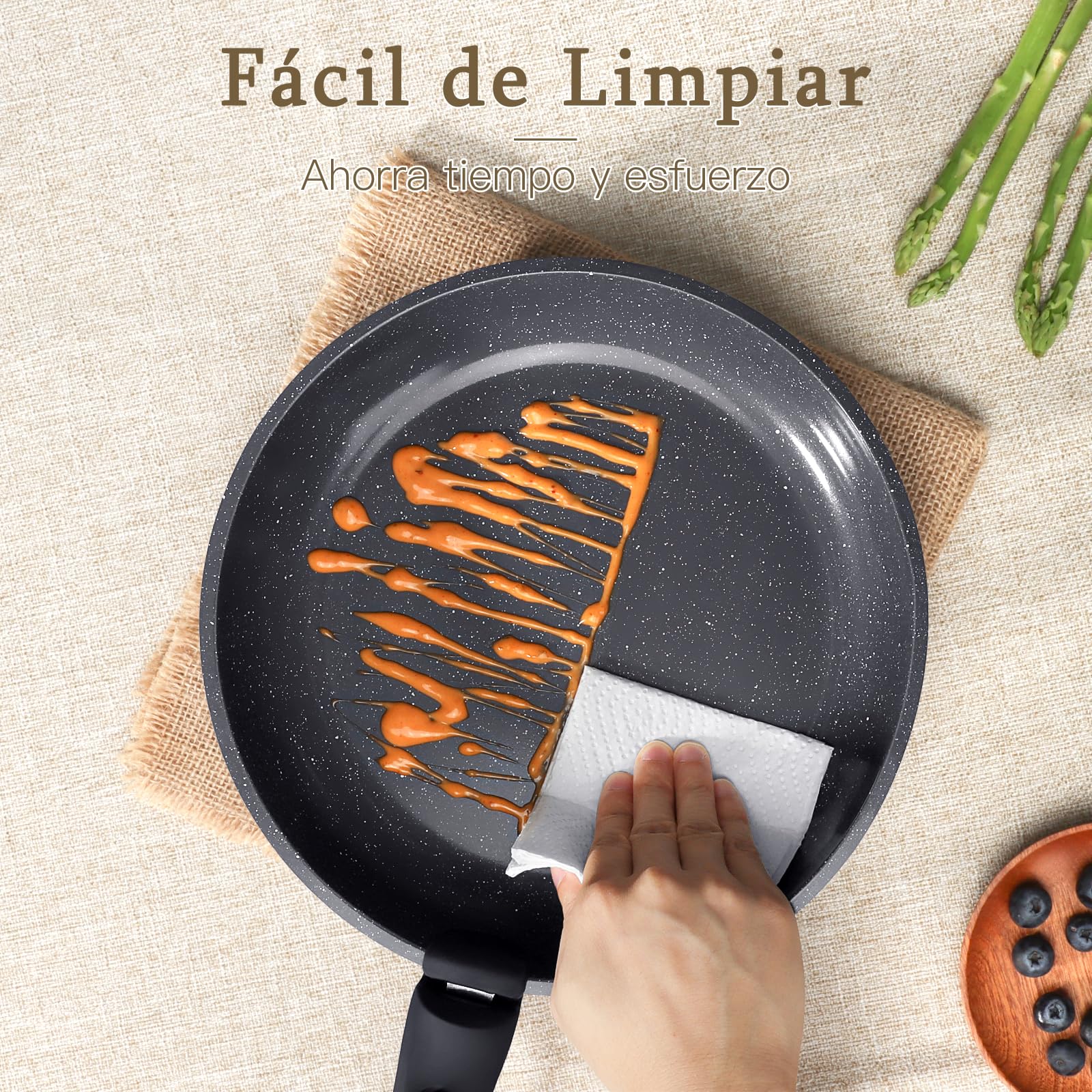 Juego de ollas GiPP con mango extraíble, juego de 21 sartenes con revestimiento antiadherente de cerámica, ollas para inducción, aptas para el horno y para todo tipo de cocinas