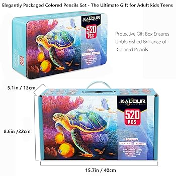 KALOUR 水彩色鉛筆 520色セット KALOUR520 カラー油性色鉛筆ギフトボックスセットアート描画特別