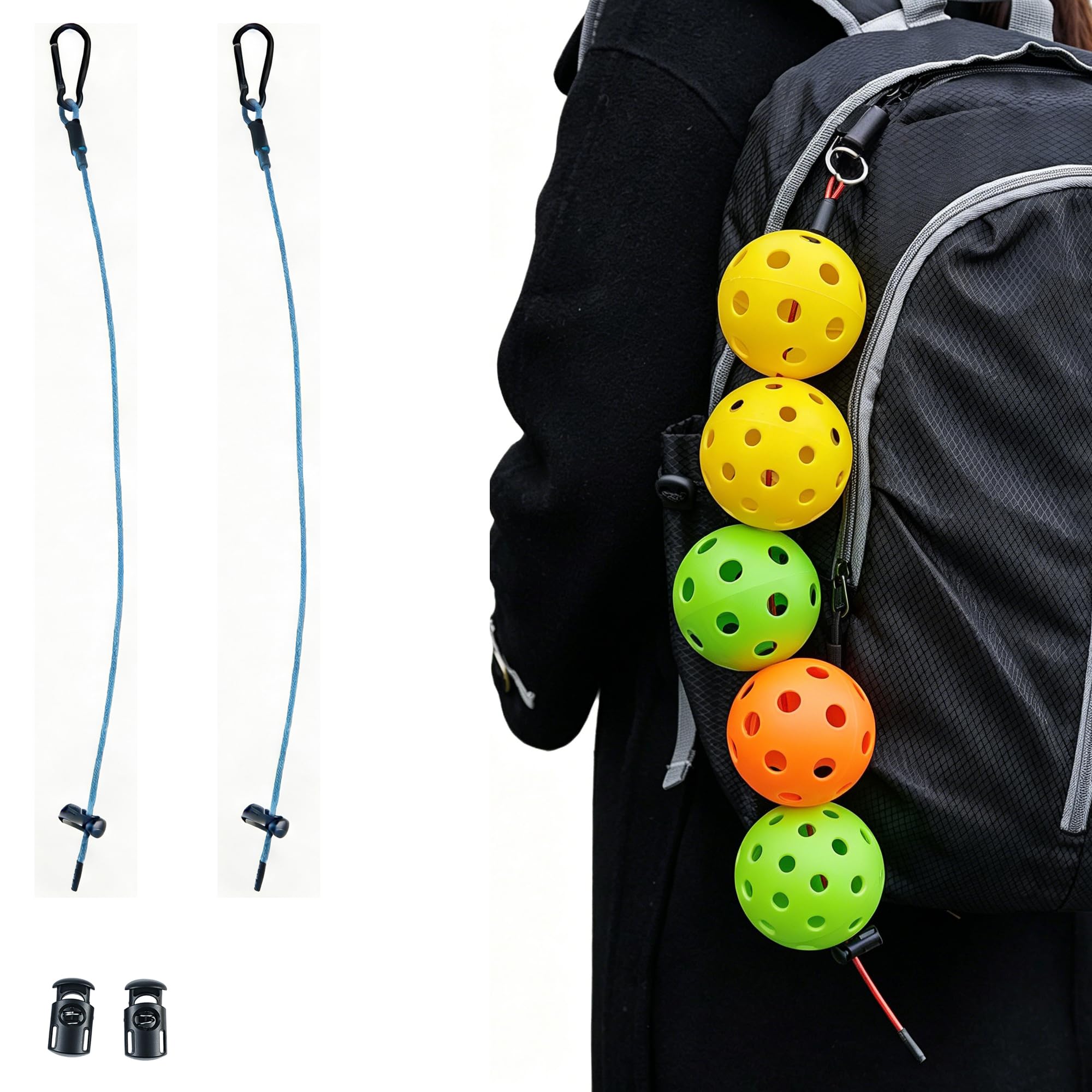 Pickleball Ball Stringer Cable with Chord, Fits 5 Official Balls, 2-Pack (Blue)-image-23