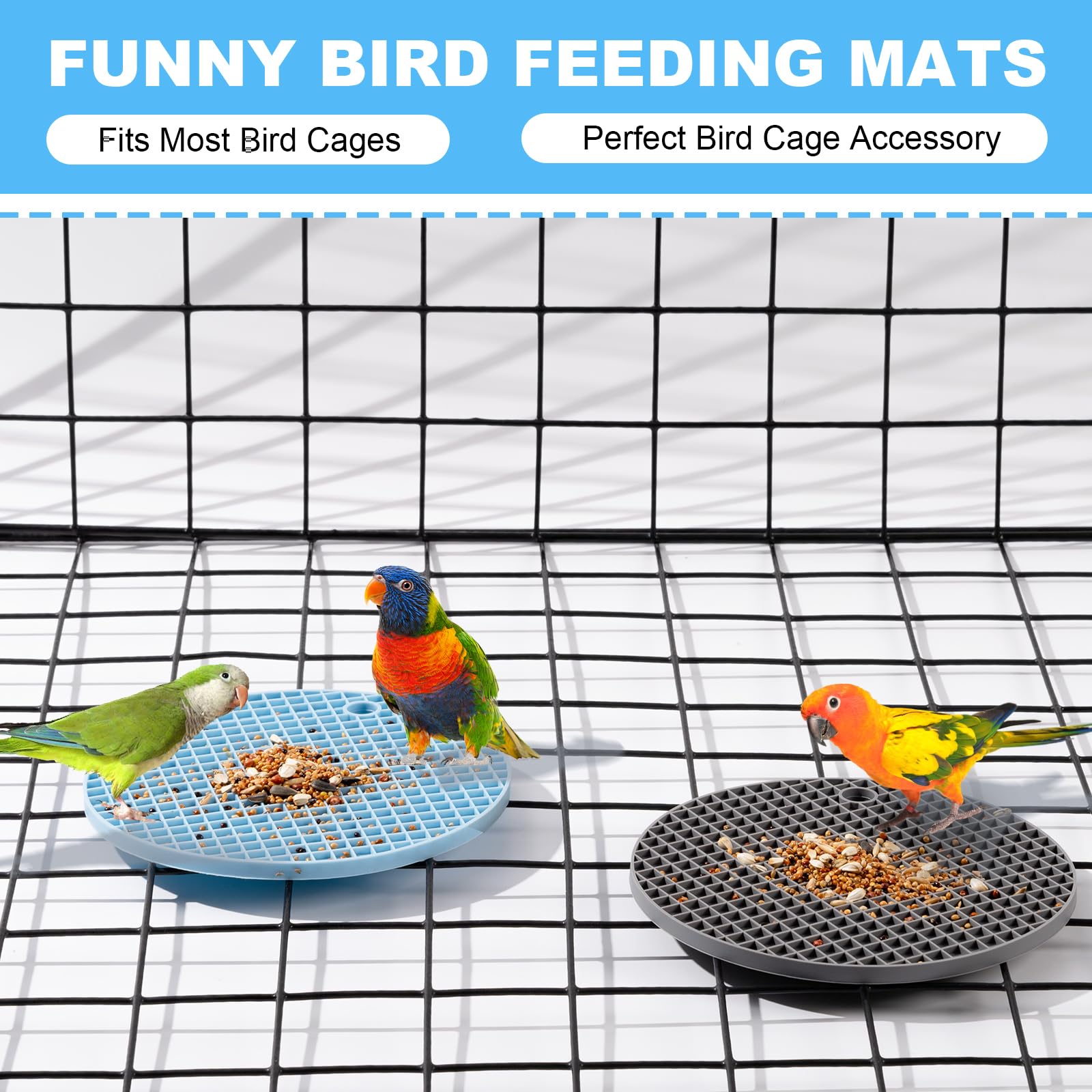 2pcs Bird Foraging Puzzle Toy, Silicone Bird Slow Feeder Mats, Parrot Cage Accessories, Foraging Toys Fit for Parakeet, Cockatiel, African Grey, Conure, Budgie - image 5