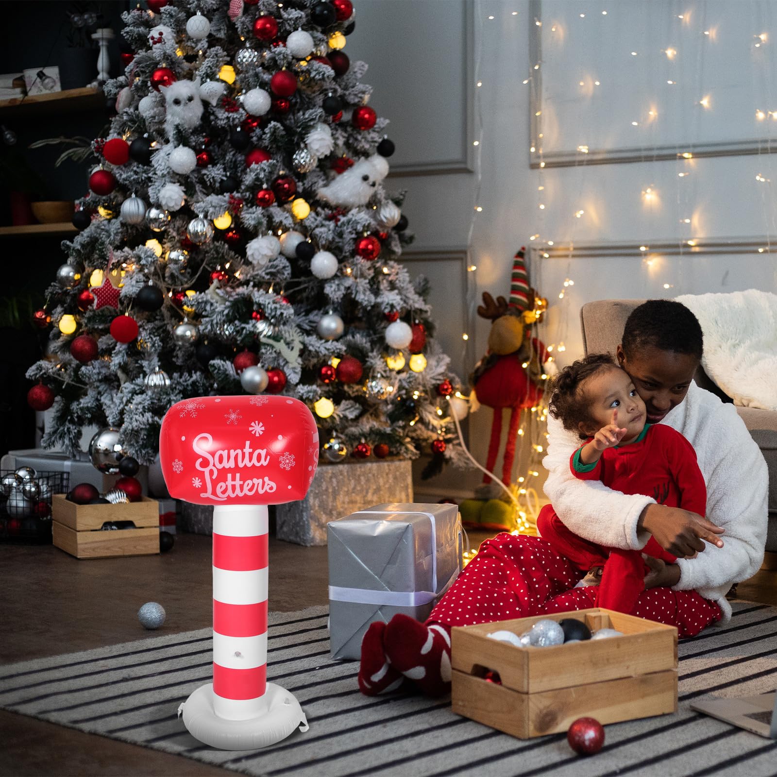 Toddmomy 4 Piezas Buzón Inflable Gigante de Navidad para Exteriores 42
