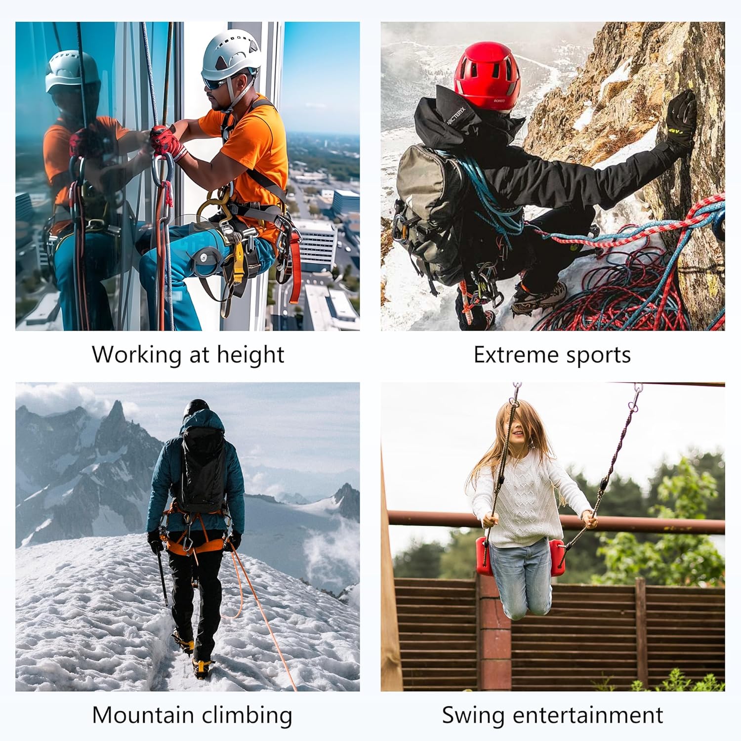 Double Braid Arborist Rope,1/2 in x 100 ft Arborist Rigging Polyester Rope,50 Strand Rope Swing for Tree Bull Rope for Outdoor, Tree Work, Swing, Sailing, Orange/Black