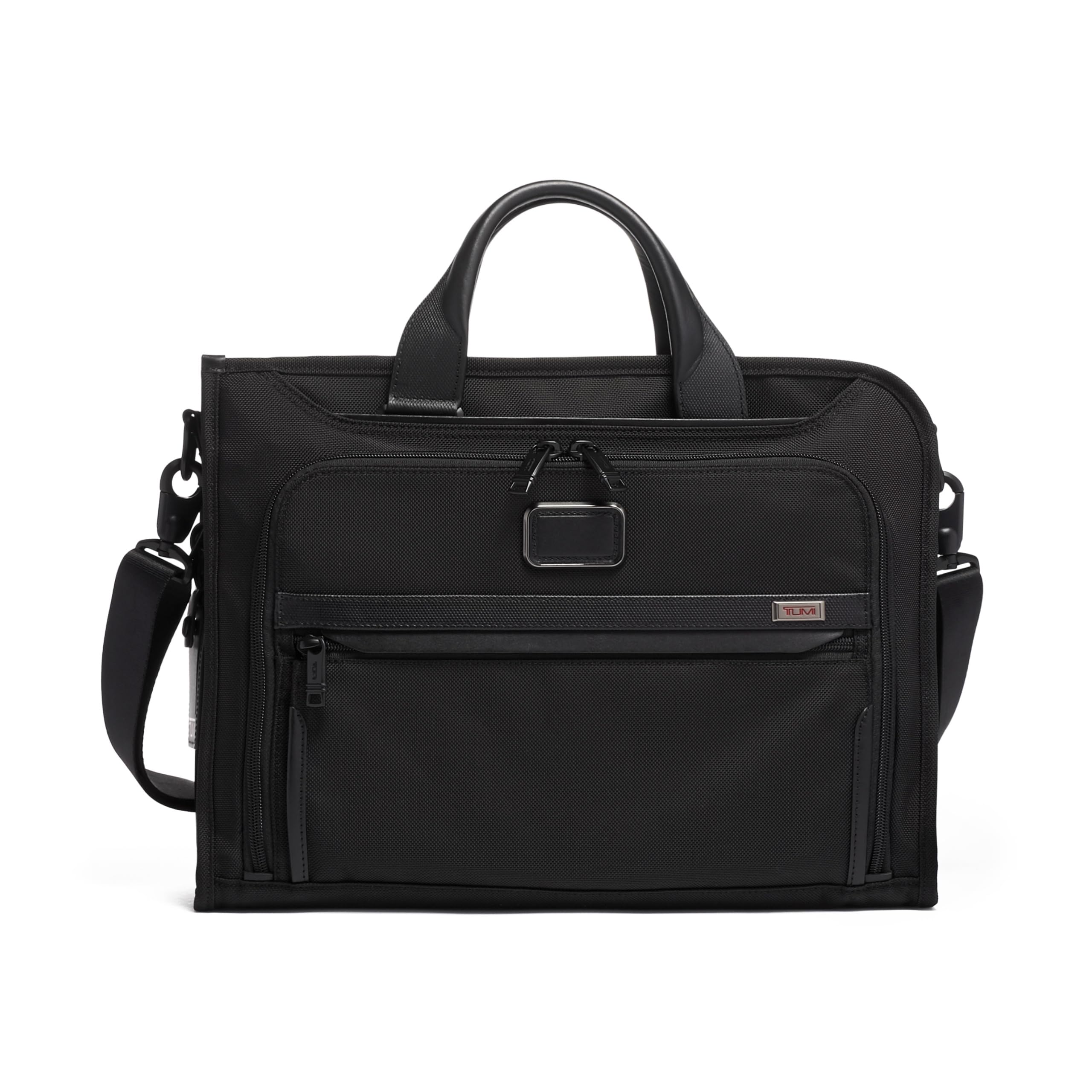 Official Authentic Alpha 3 Slim Deluxe Portfolio Briefcase, Black, One Size