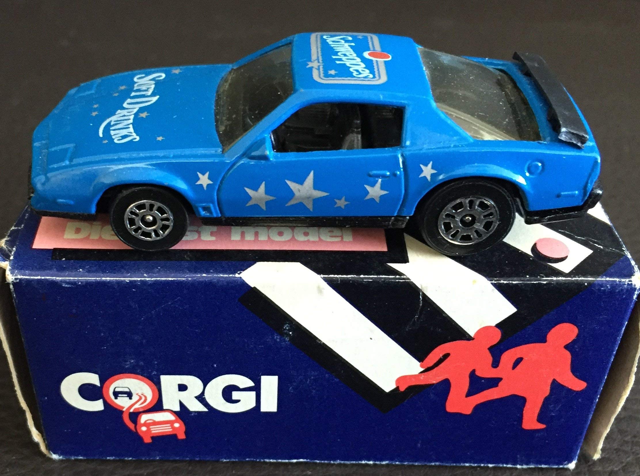 Vintage 1985 Corgi Druckgussmodell Pontiac Firebird Schweppes Softdrinks Brandneu in der Originalbox - Ladenlager finden