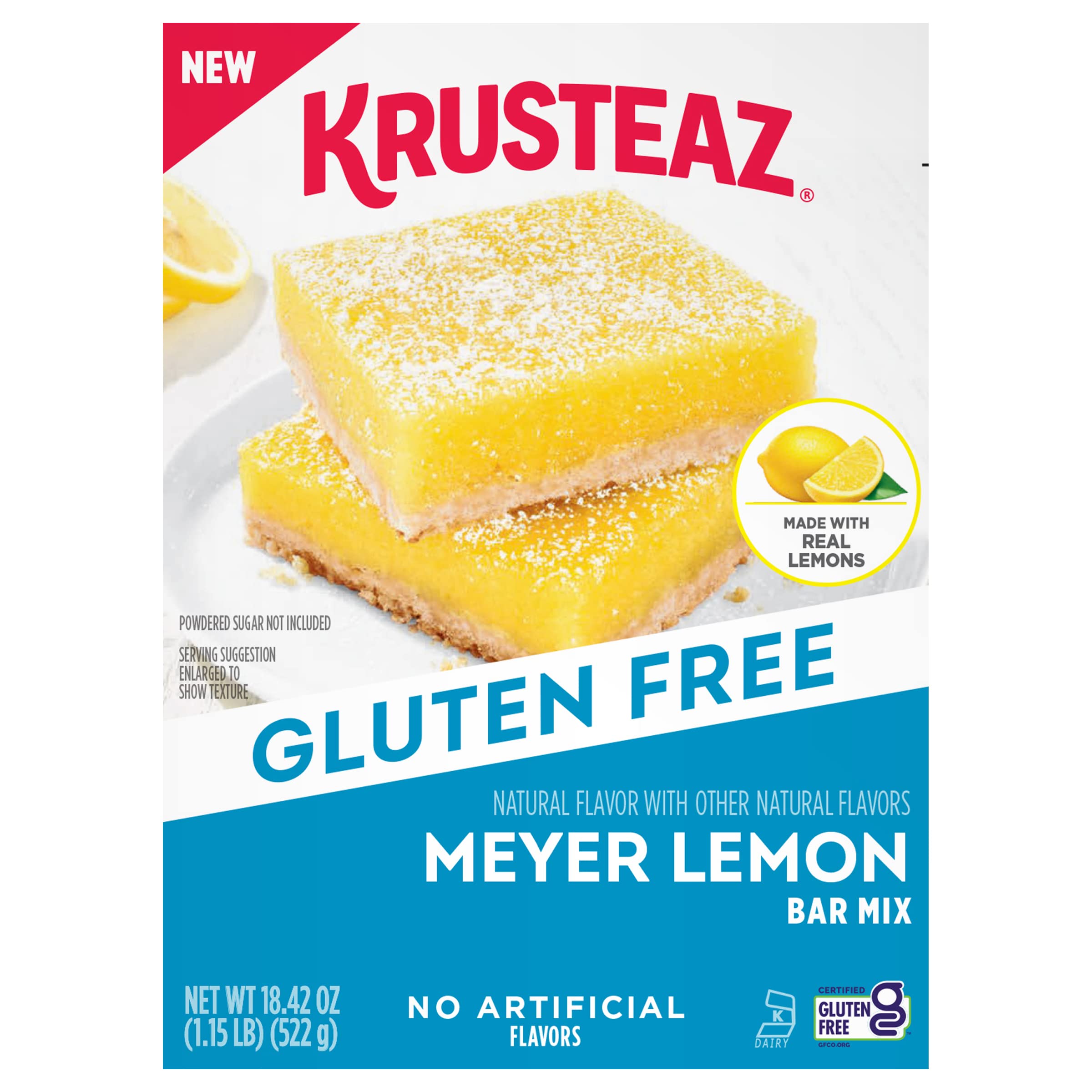 Gluten Free Meyer Lemon Bar Mix, 18.42 oz Box (Pack of 8)