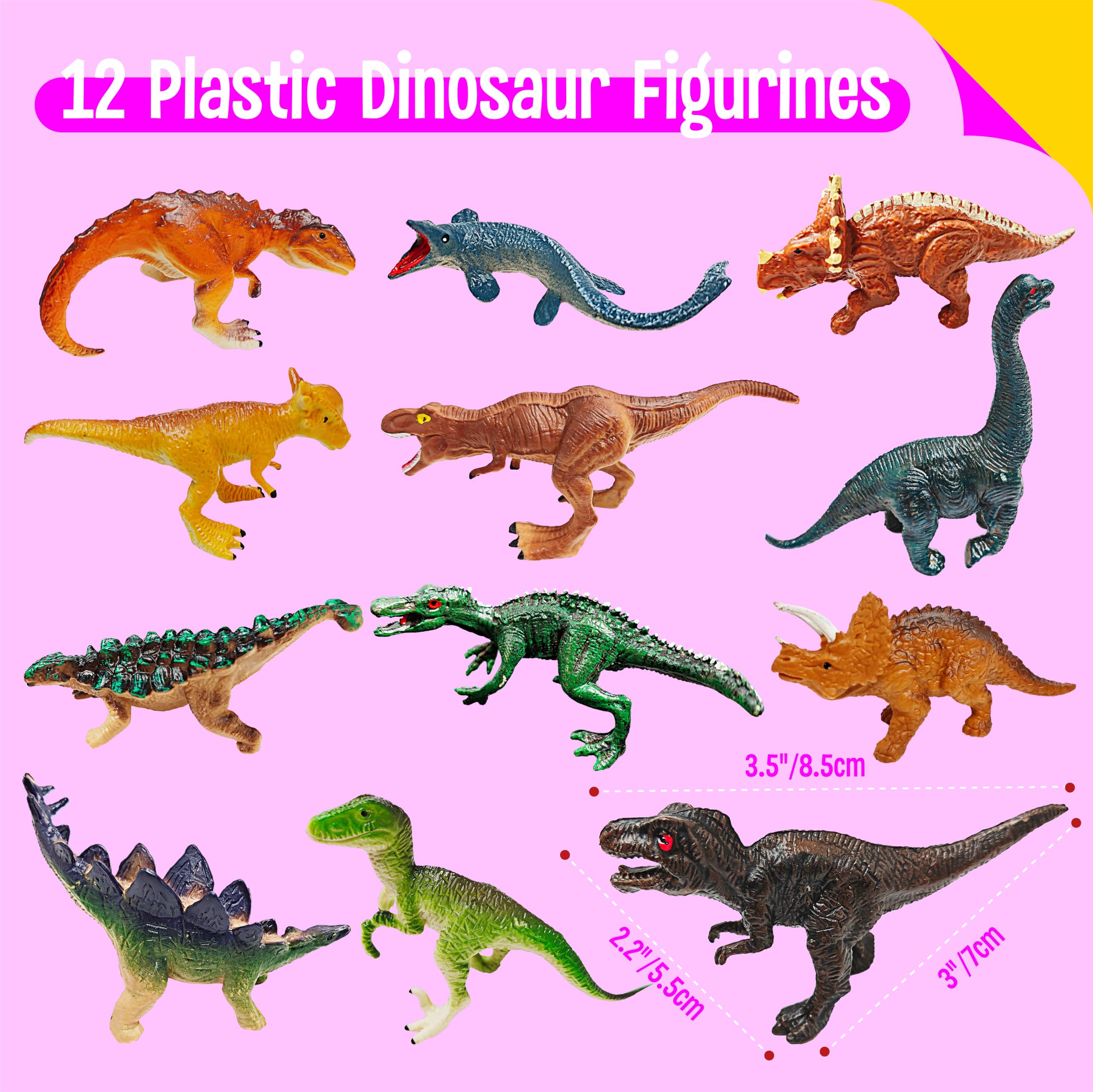 Bl1183 - Figurines de dinosaures du jurassique, 12 pièces, Ensemble de figurines, Jouets