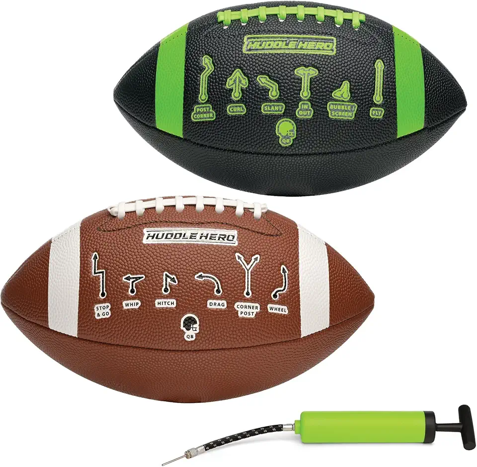 Huddle Hero Junior Football 2-Pack w/Pump