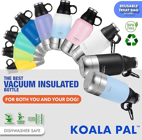 Miniatura 7 de Botella de agua para perros, botella de viaje aislada para perros, dispensador portátil de alimentos y agua para perros, dispensador de botellas de