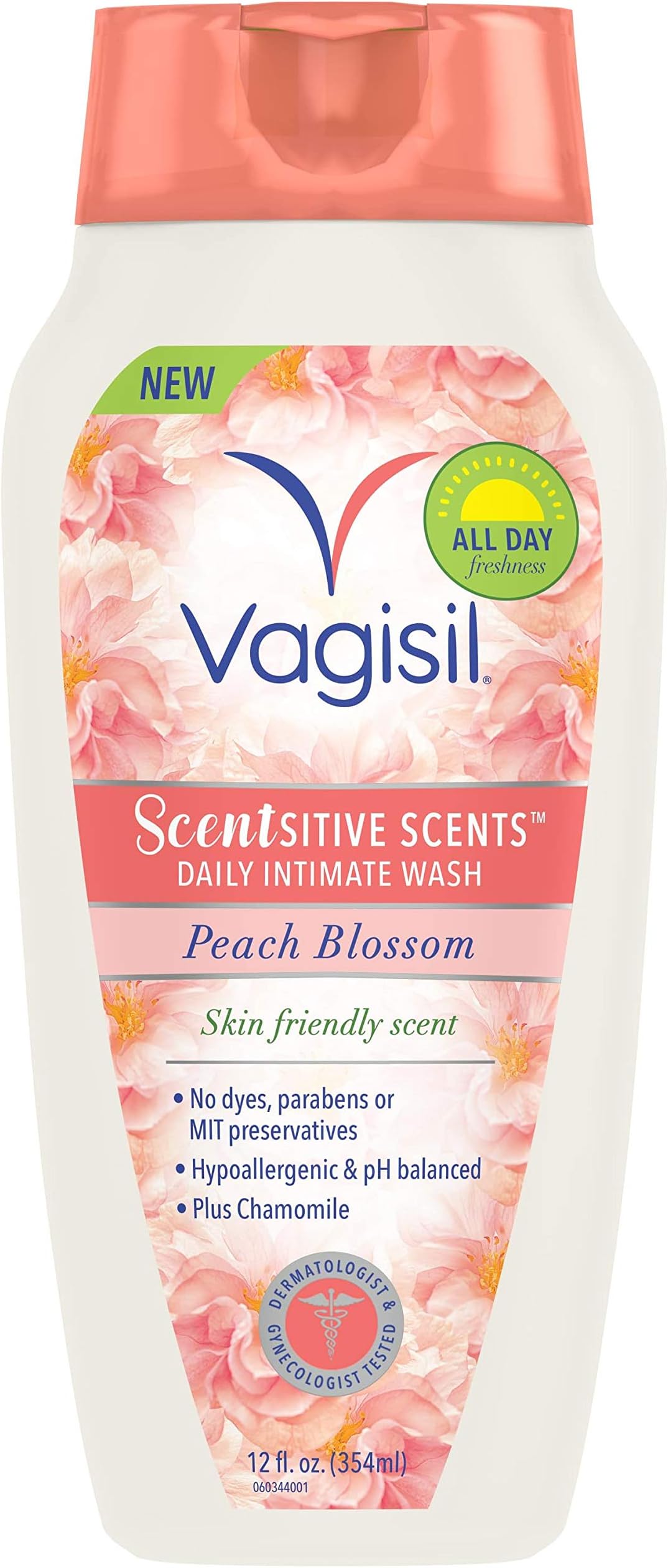 Vagisil Scentsitive Scents Daily Feminine Intimate Wash, Peach Blossom, 12 fl oz (Pack of 2)