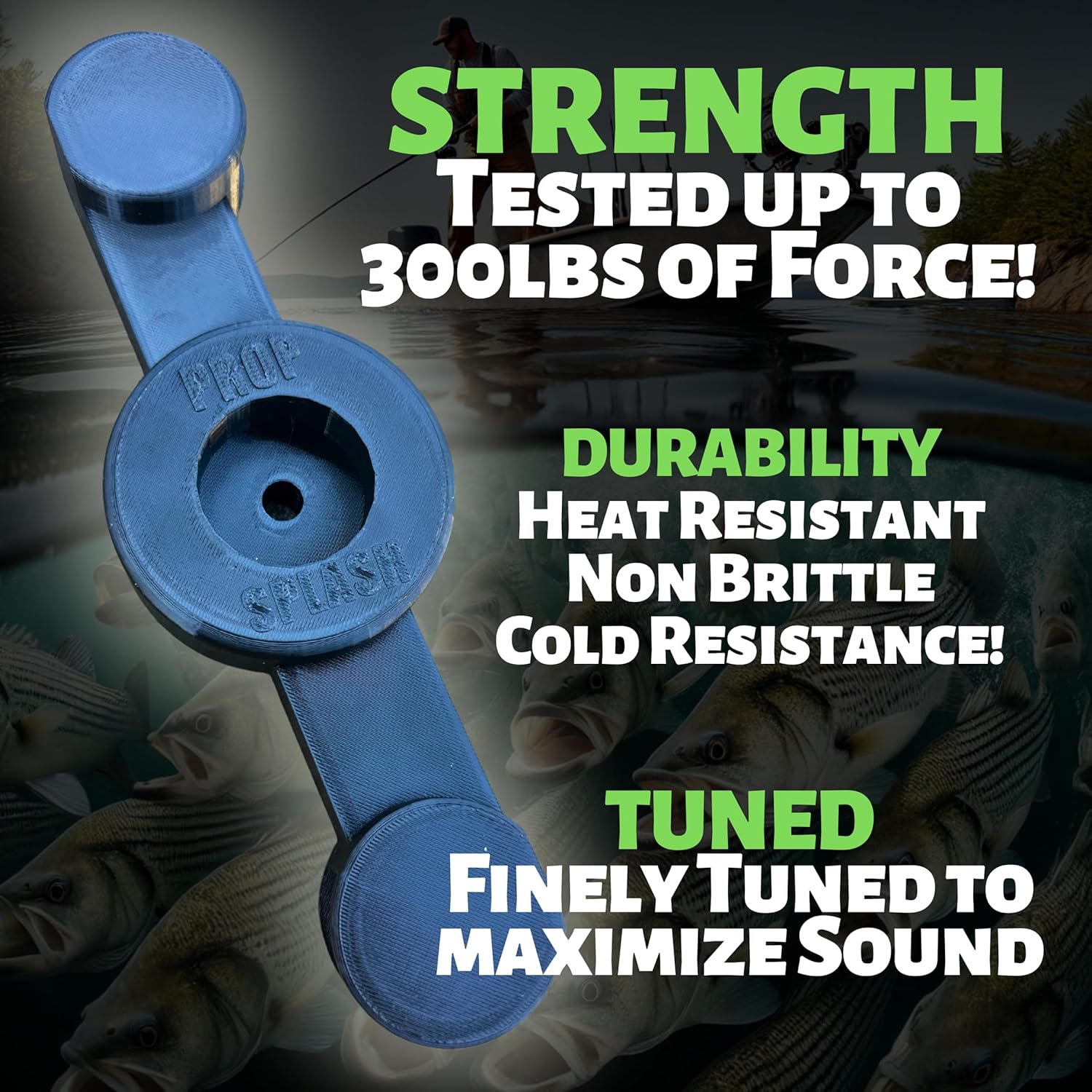 The Original Prop Splash Boat Trolling Motor Attachment Splasher Mod for Minn Kota, Fish Attractant Splasher for White Bass, Hybrid, Striped Bass Propellor