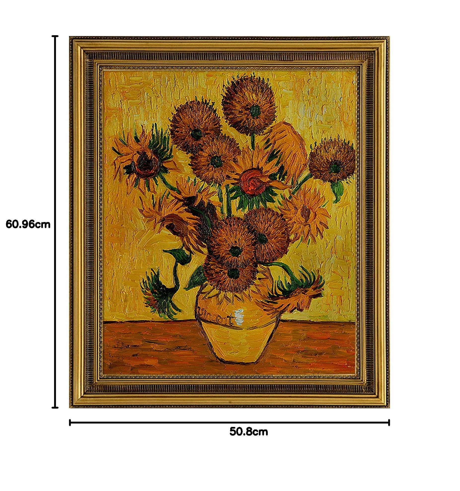 overstockArt Van Gogh Vase with Fifteen Sunflowers Painting