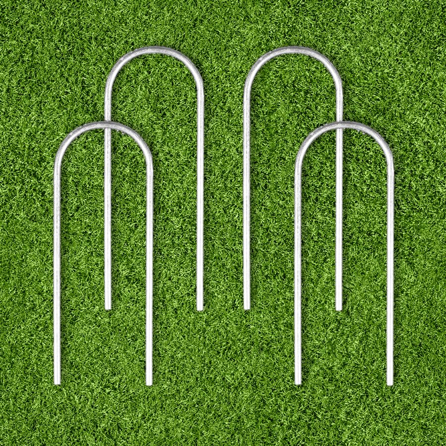FORZA Steel Football Goal Post Anchors – Heavy Duty U-Pegs for PVC Football Goals (10" Long (8mm), Pack of 50)