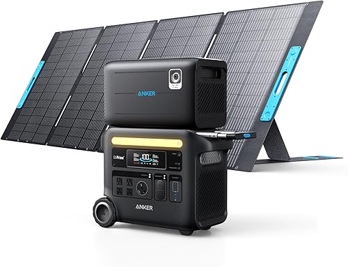 Anker SOLIX F2600 Estación de energía portátil, batería de expansión PowerHouse 767 y 760, con 1 panel solar de 400 W, batería LiFePO4 de 5120 Wh